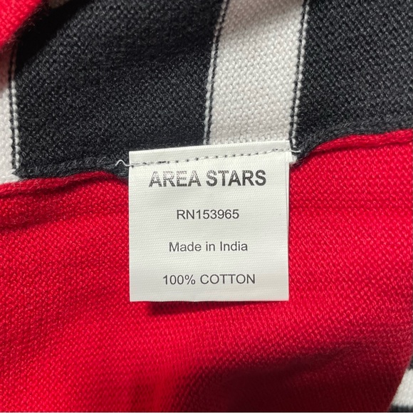 New Area Stars Color Block Stripe Mini Sweater Dress Black White Red Size Small - Picture 15 of 16